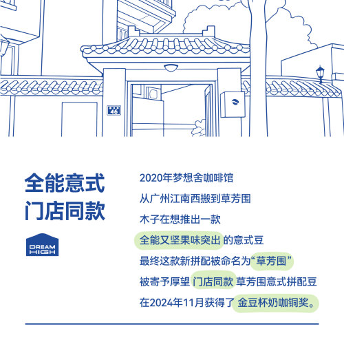 草芳围意式拼配 梦想舍意大利浓缩咖啡豆/粉 门店同款 IGCA金豆奖 - 图2