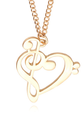 欧美热卖音乐风音符新品流行简约时尚百搭长款女士合金毛衣链配饰