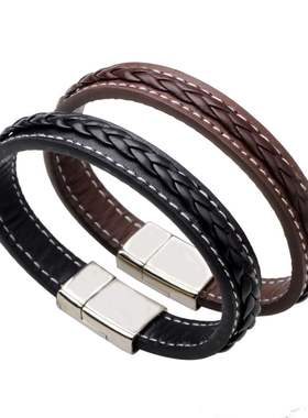 新款手链欧美风皮简约男