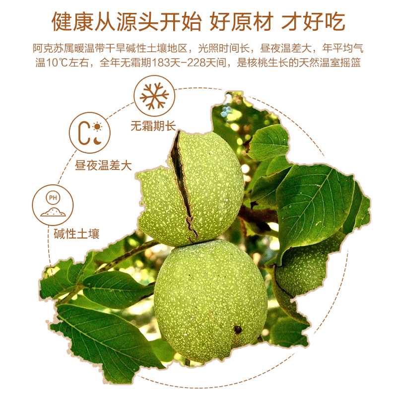 185新疆纸皮核桃2024新货阿克苏草本味大核桃孕妇专用薄皮礼盒