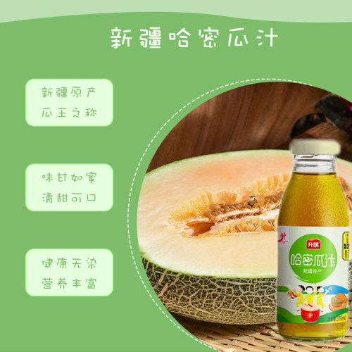 新疆升旗果汁饮料小白杏汁哈密瓜汁52%含量 七种口味15瓶整箱可拼 - 图2