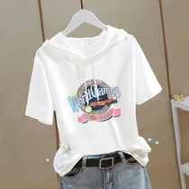 New Product Short Sleeve T Shirt Woman Loose Pure Cotton 2u021 New Summer Han Edition Large Size Slim 100 Hitch Cap Custom