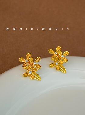 晨棠MIN清晨的月桂复古耳钉