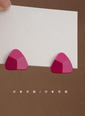 印象花园紫色耳环女耳钉