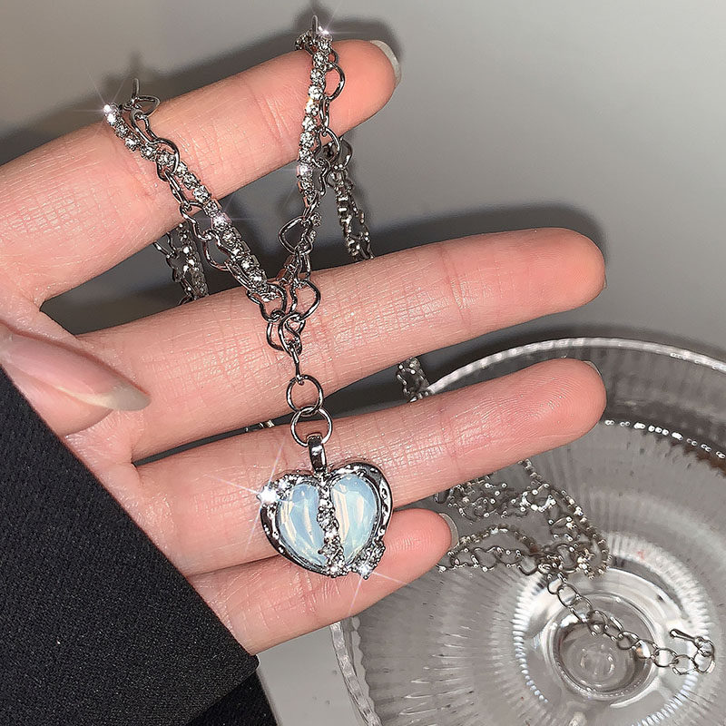 轻奢高级感爱心夏季小众新款锁骨链 洛十项链