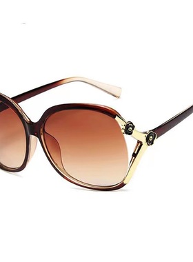 新款女士太阳镜山茶花镂空点漆玫瑰花墨镜潮百搭大框太阳眼镜