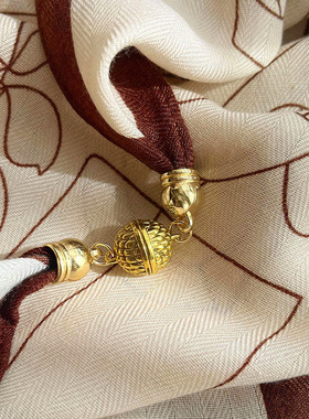 磁吸扣方巾70小丝巾春秋款护颈小围巾女高级感韩版气质百搭丝巾