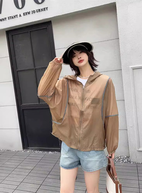 速干防晒衣夏季新款轻薄透气防紫外线防晒服显瘦大码宽松防晒