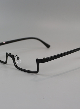 2025御姐紫色半框眼镜女纯欲黑框无镜片下半框镜架cos二次元回战