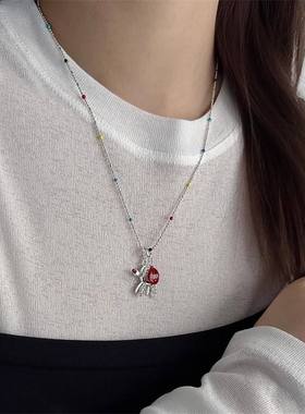 彩色气球狗项链女小众设计感可爱