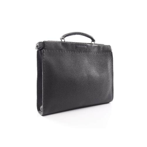 中古二奢Fendi芬迪男包A级95新Business bag公文包牛皮斜挎包黑色 - 图0
