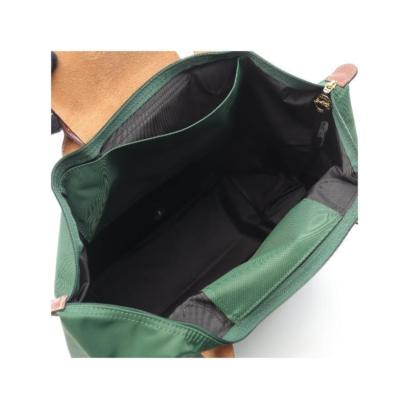 中古Longchamp珑骧女包S级99新Shoulder bag肩包帆布托特包绿色 - 图1