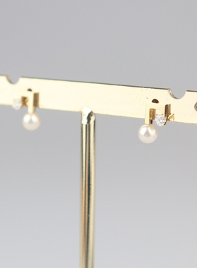 「9.5新」TASAKI(塔思琦)Balance note 耳针750黄金E-4229-18KYG