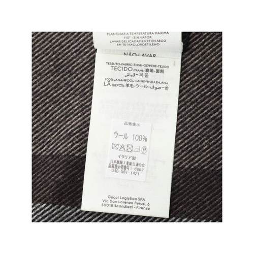 中古Gucci古驰男S级99新Scarf围巾羊毛围巾/丝巾棕色 - 图1