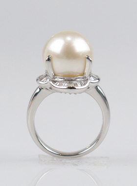 南洋珍珠钻石铂金950戒指53号