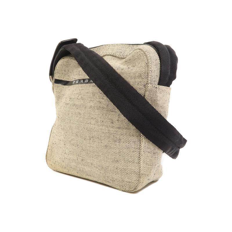 中古Prada普拉达女包B级9新Camera Bag相机包帆布单肩包浅褐色,淘宝优惠券,粉丝福利购,淘宝优惠卷