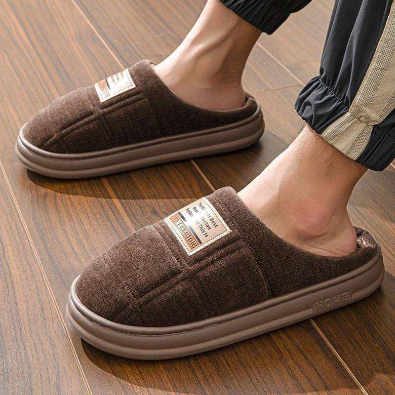 棉拖鞋男士大码46保暖静音2024年冬季室内毛拖鞋家用防滑厚底棉鞋,淘宝优惠券,粉丝福利购,淘宝优惠卷