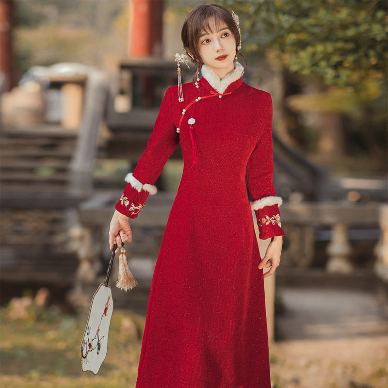 新年战袍春款新款改良旗袍连衣裙 班彤曼旗袍