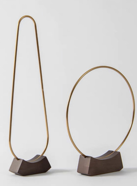 现代创意轻奢几何圆形金属摆件客厅玄关柜样板房桌面简约软装饰品