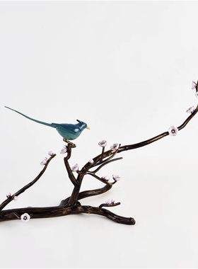 喜上眉梢创意摆件新中式客栈民宿酒店样板间书房玄关客厅软装饰品