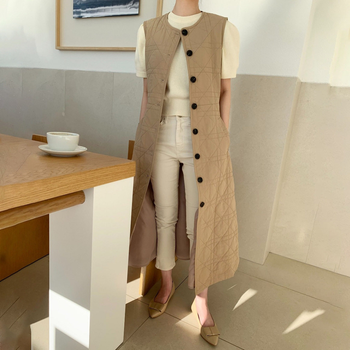 韩国冬装时尚感棉衣棉服短款外套+马甲连衣裙设计感多穿法两件套,淘宝优惠券,粉丝福利购,淘宝优惠卷