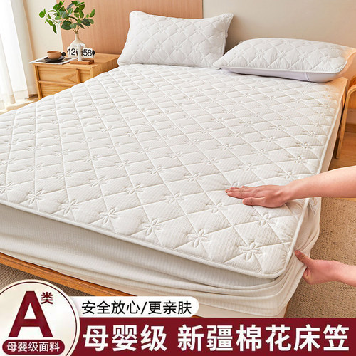 新疆棉花床笠定制1.1*1.3*1.4*1.5*1.6*1.8*1.9*2m床垫保护套床罩 - 图1