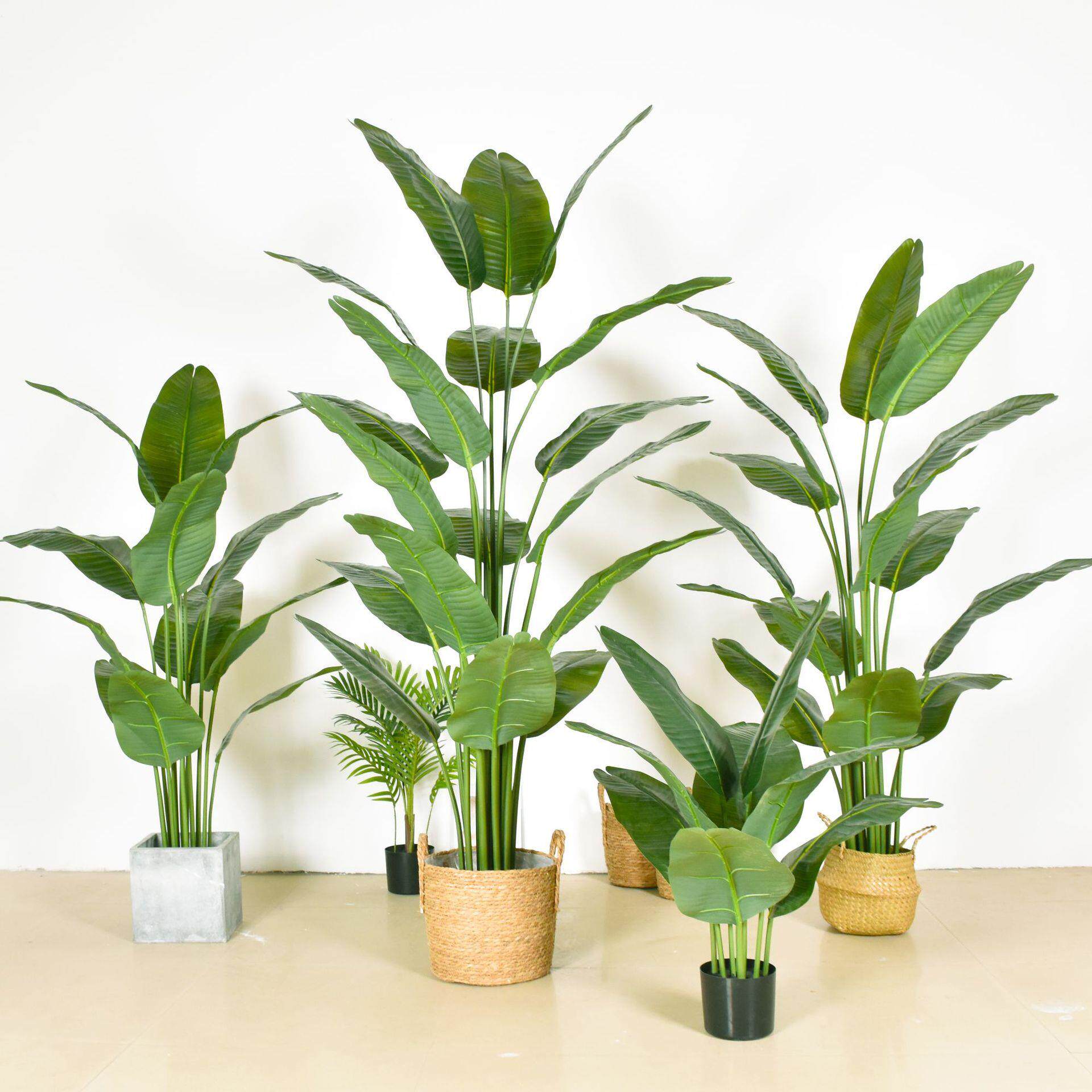 t厂家直供仿真植物旅人蕉盆栽北欧室内家居天堂鸟banana假绿植