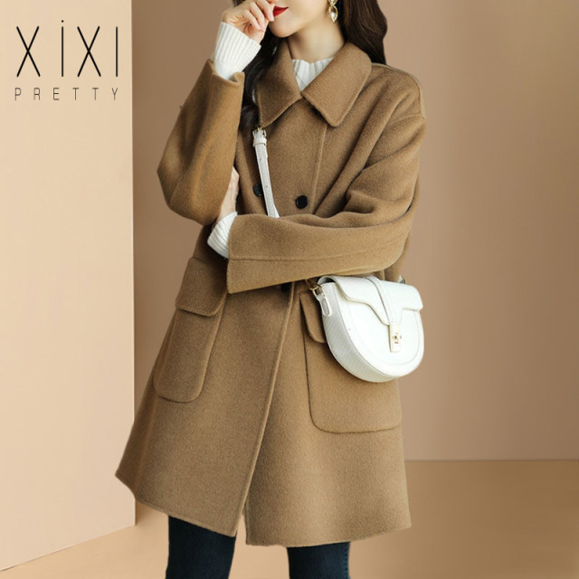 女士高档毛呢外套女2025秋冬季节新款加厚韩版修身中长款呢子大衣