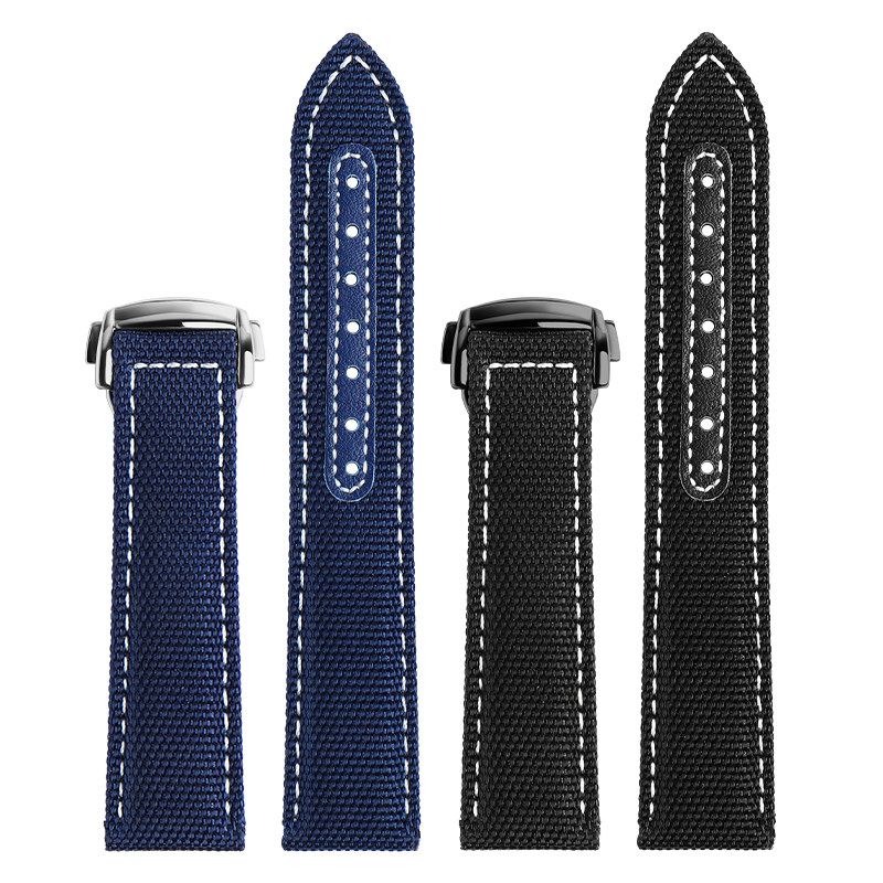 尼龙牛皮表带适配欧米茄超霸帆布 雁颐配件