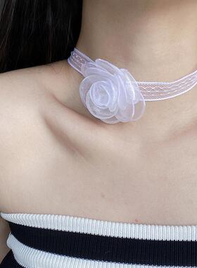 蕾丝花朵项链choker超仙甜美