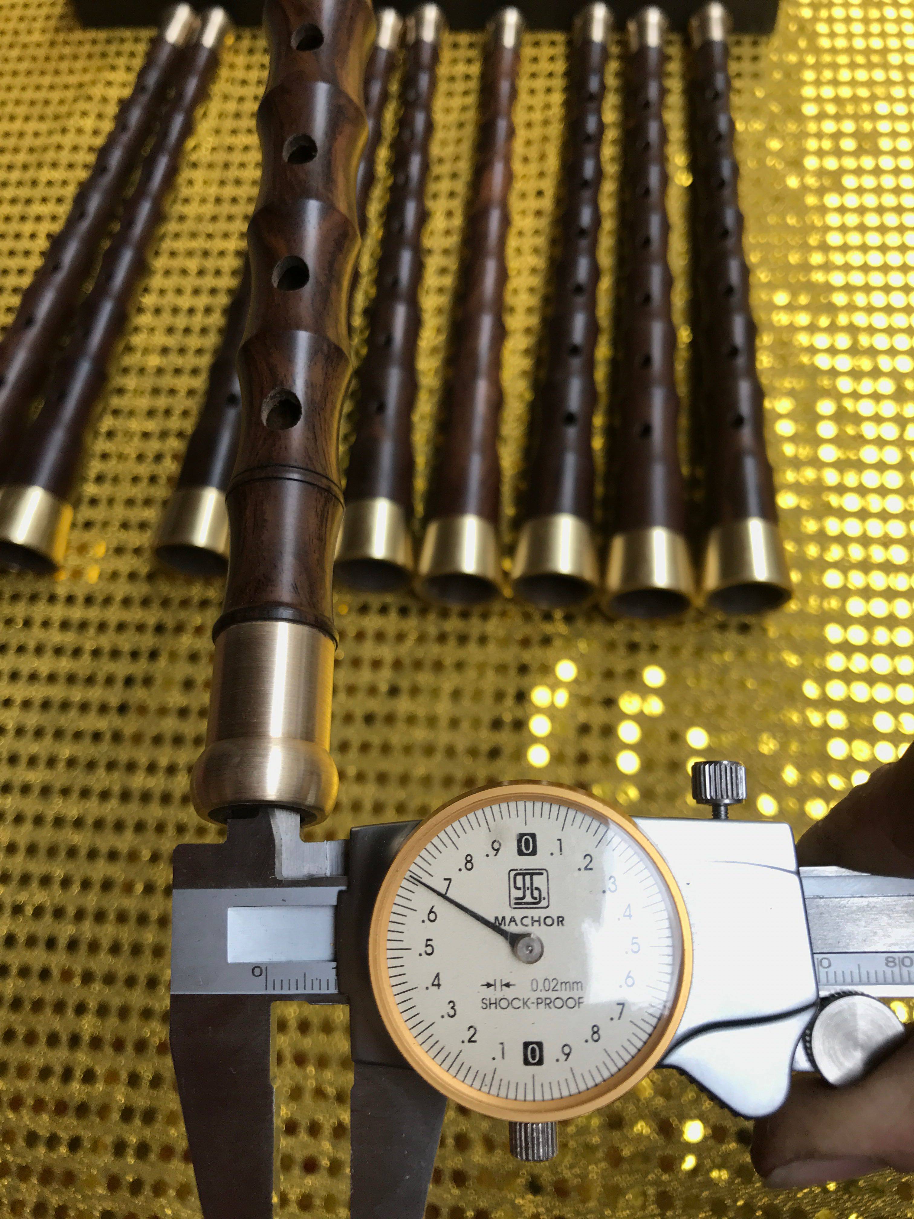 高档(黑檀木唢呐杆广东八音红白喜事通用笛管)