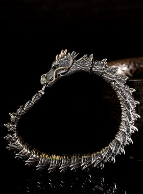 入梦原创s925纯银龙手链复古风霸气高级感开口手镯环送男朋友礼品