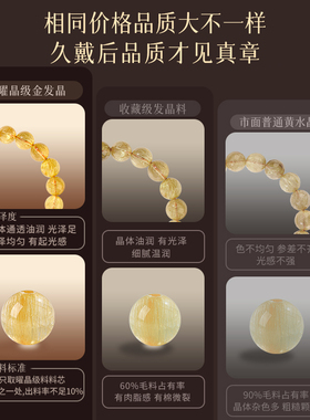 天然收藏级巴西金发晶手链