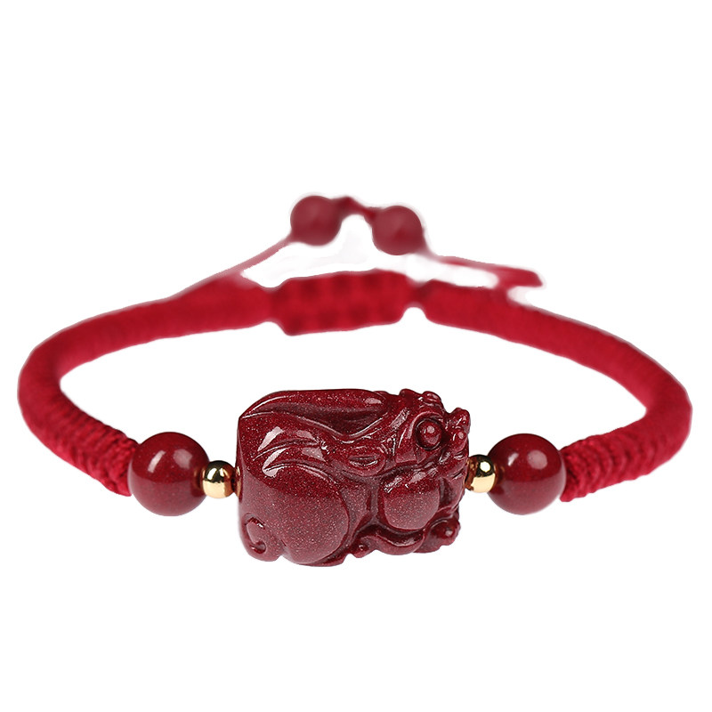 天然正品朱砂福才貔貅手链女皮丘红绳手工编织本命年好运情侣礼物,淘宝优惠券,粉丝福利购,淘宝优惠卷