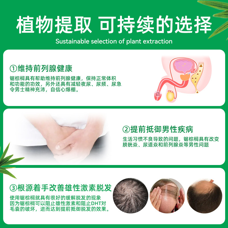 瞬清美国锯棕榈前列腺保健品肾胶囊 LifeGLOW海外锯棕榈