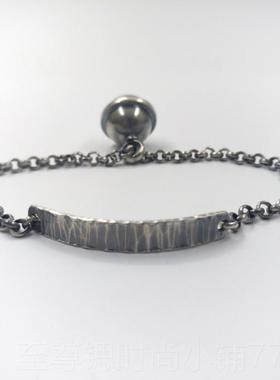 正品时尚链复古银款铛铃做旧银手9老9足银手工原创私人订制纯银手