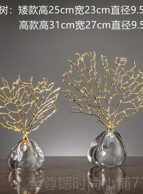 正品财创意发树轻招奢高档约摆件大理石北欧简玄关电视柜财家居装