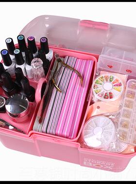 正品美甲工具理箱可放提光疗机号大手式双层收纳盒整箱子家用纹绣