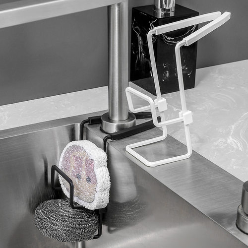 免打孔厨房水龙头沥水置物架水槽收纳架洗碗池海棉钢丝球即卡即用-图0