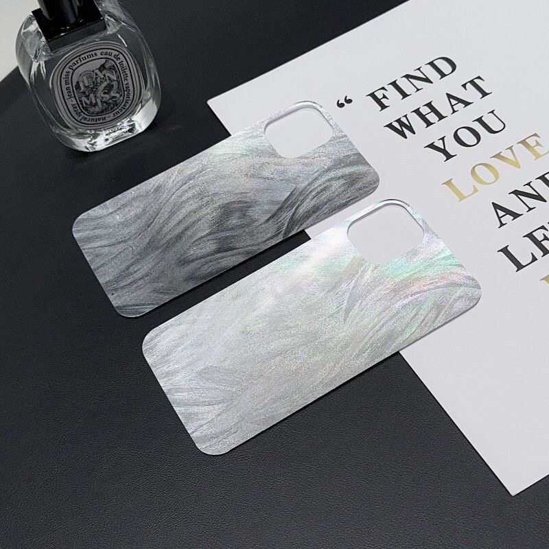 手机背卡16pro咕卡贝壳纹X纯白卡纸镭射卡膜15适用于苹果iPhone16promax  