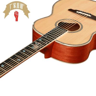 .单板木36寸jita云杉桃花心面单民谣guitar初学者可装电箱A - 图0