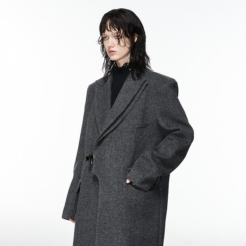 artbrut高级感灰色冬季羊毛大衣 artbrut毛呢外套