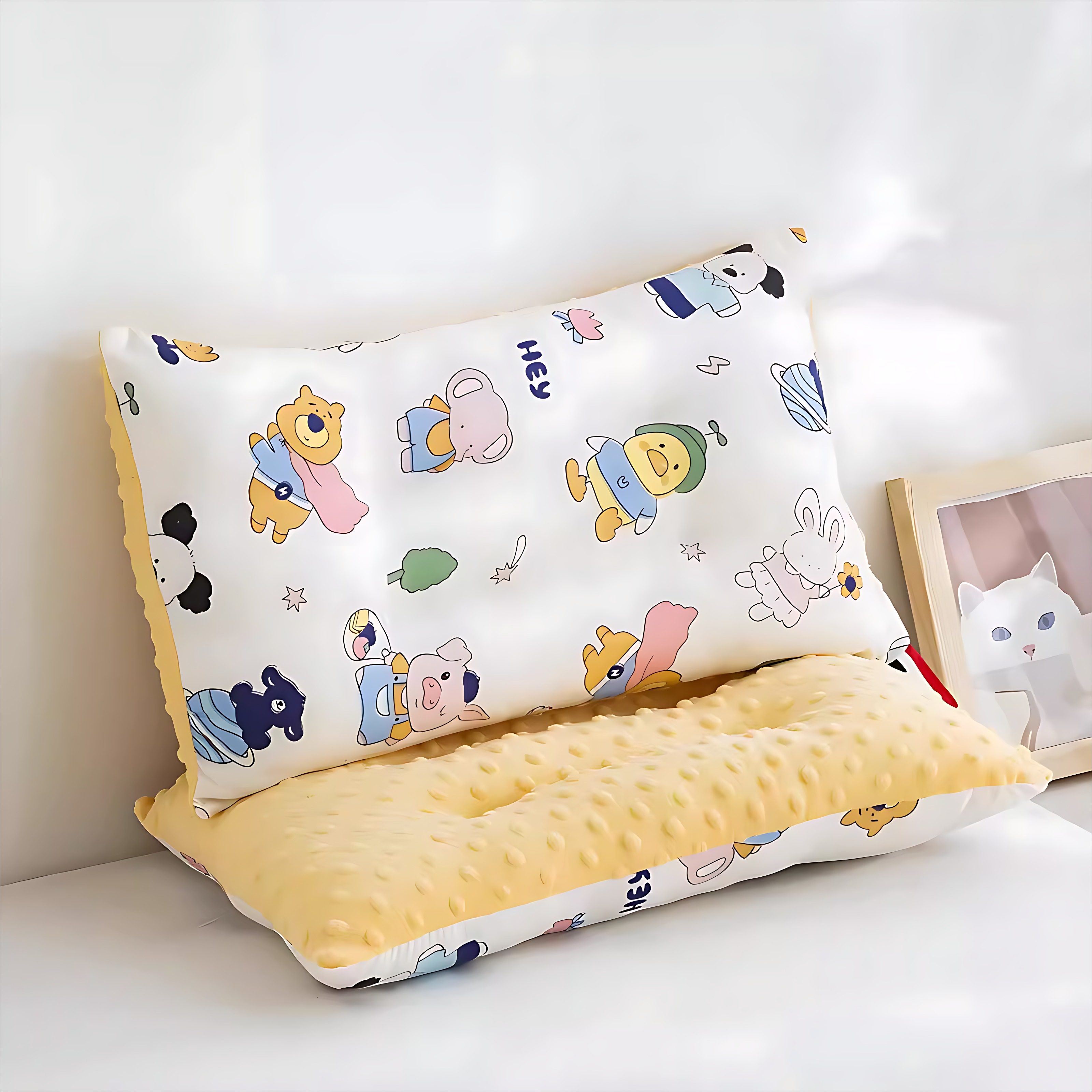 2026婴儿枕头儿童小枕头纯棉1-2-3-6岁宝宝定型安抚豆豆枕可机洗,淘宝优惠券,粉丝福利购,淘宝优惠卷