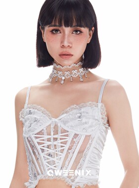 QWEENIX 浪漫主义｜高级感 贝壳猫咪 纯手工蕾丝天然贝壳choker