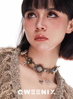 现货做旧复古锁骨链QWEENIX