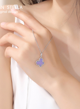 JS中熠珠宝925银简约蝴蝶项链