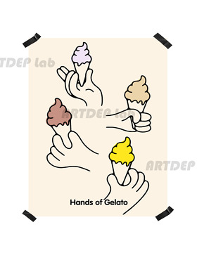 ATD手工冰淇淋小众美食挂画