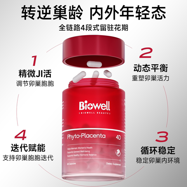 Biowell ນຳເຂົ້າຈາກໂຮງງານທີ່ມີການເຄື່ອນໄຫວສູງ placenta ແຄບຊູນແມ່ຍິງຮັກສາຄວາມລົ້ມເຫຼວຂອງຮວຍໄຂ່ແລະບໍາລຸງລ້ຽງ estrogen