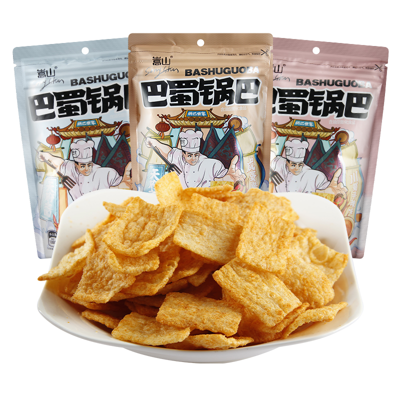 嵩山巴蜀锅巴108g袋装多口味锅巴世家追剧休闲膨化食品酥脆小零食 - 图3