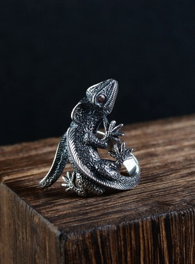 DAMAI 小众设计复古《蜥蜴》戒指男潮ins风高级感时尚简约食指环